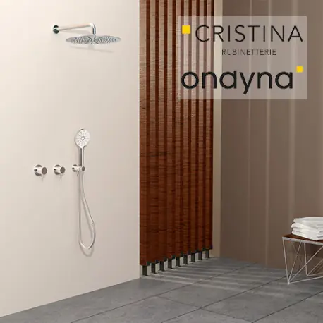 Pack encastre triverde mitigeur 2 boutons chrome - CRISTINA ONDYNA XTV68351