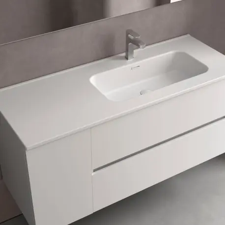 Lavabo Constanza 1100I Sans Siphon Et Bonde Clic-Clac, Pour Meuble 800 Blanc Brillant 1100 X 20 X 460 Mm - SALGAR 113772