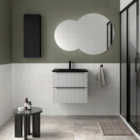 Meuble Salle De Bain Biba 600 2 Tiroirs White Cotton 598 X 540 X 450 Mm - SALGAR 113818