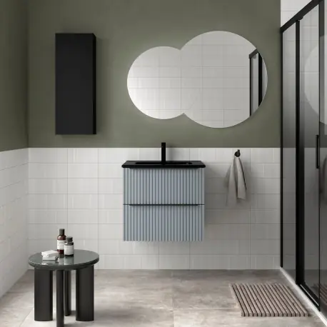 Meuble Salle De Bain Biba 600 2 Tiroirs Blue Fog 598 X 540 X 450 Mm - SALGAR 113824