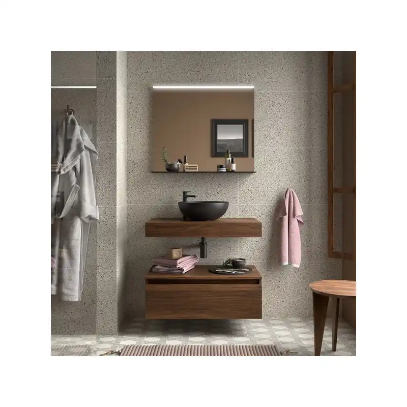 Plan De Toilette Domus 600 Chêne Naturel H102 - SALGAR 113876