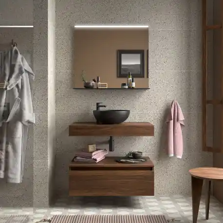 Plan De Toilette Domus 600 Chêne Naturel H105 - SALGAR 113882
