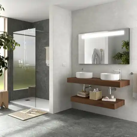 Plan De Toilette Domus 1400 Pour Plan Vasque À Poser Noyer Maya 1404 X 100 X 460 Mm - SALGAR 113894