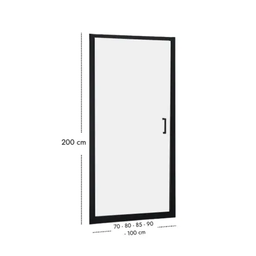 Porte de douche noir mat sur mesure