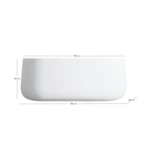Baignoire îlot blanc mat Minia 160 cm