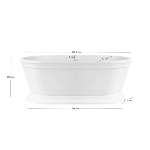 Baignoire îlot Palacio blanc brillant 170 cm