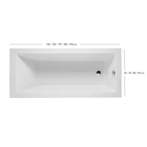 Baignoire Vertice de 150 cm à 190 cm
