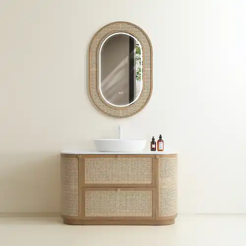 Meuble de salle de bain Rotin 130 cm