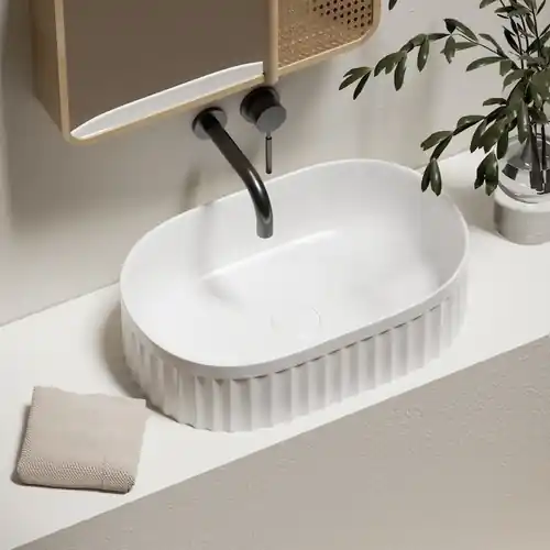 Vasque Look 55 cm blanc mat