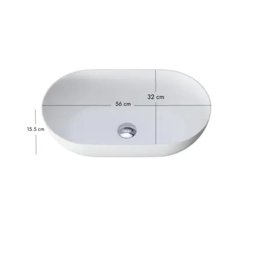 Vasque solid surface blanc mat Forma 56 cm