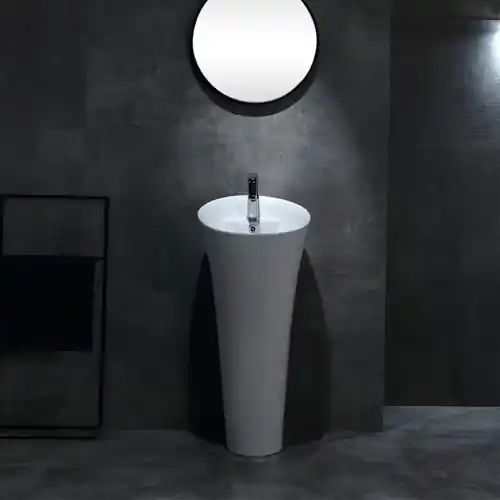 Lavabo colonne totem oval blanc brillant