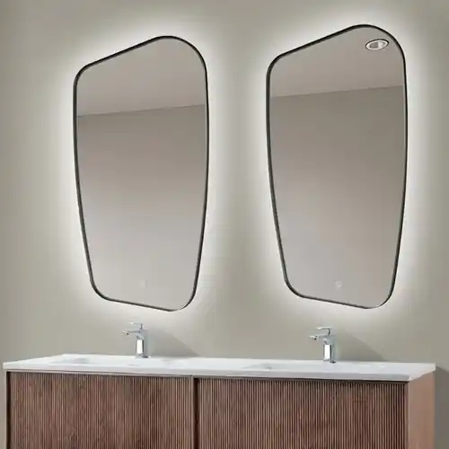 Miroir organique noir mat Fluens 60 cm