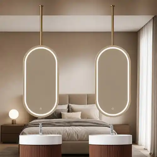 Miroir LED suspendu au plafond Psyché Double face