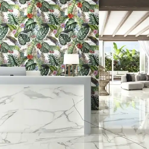 Faience murale Pol florale poli 60 cm x 120 cm