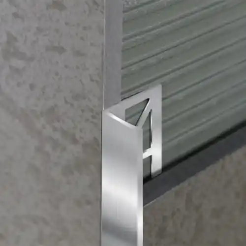 Profilé de carrelage argent brossé 10 et 12,5 mm