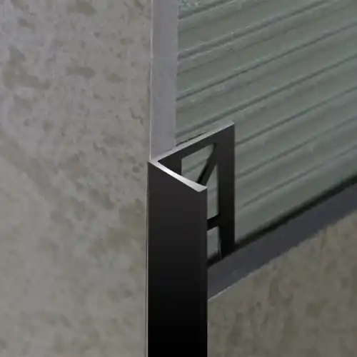 Profilé de carrelage en aluminium noir mat 10 et 12,5 mm