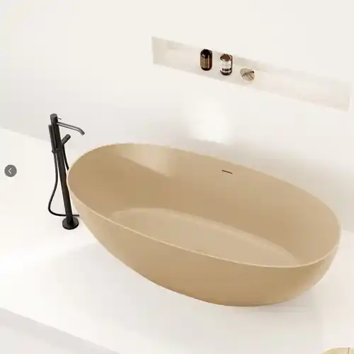 Baignoire îlot Toffee 160 cm solid surface