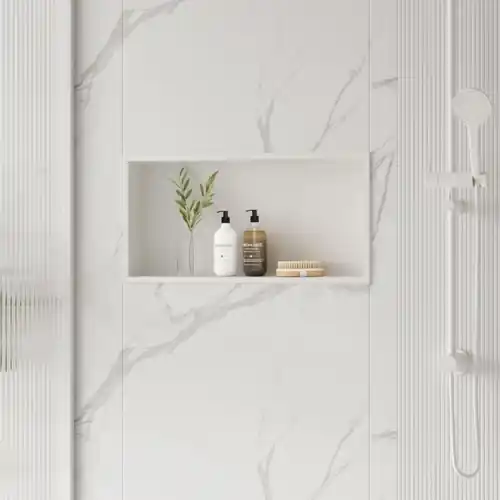 Niche de douche blanche brillante de 60 cm