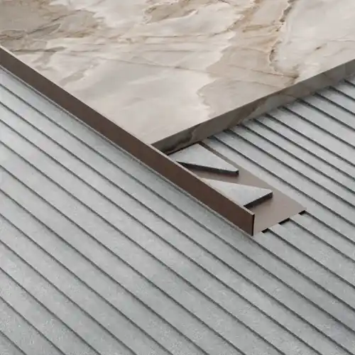 Profilé de carrelage en aluminium marron mat 12,5 mm