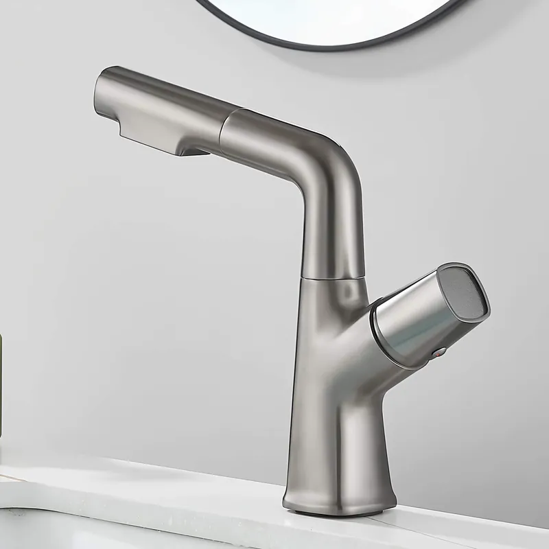 Robinet lavabo orientable avec douchette