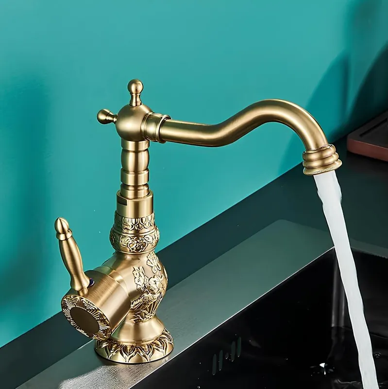 Robinet lavabo vintage sculpté