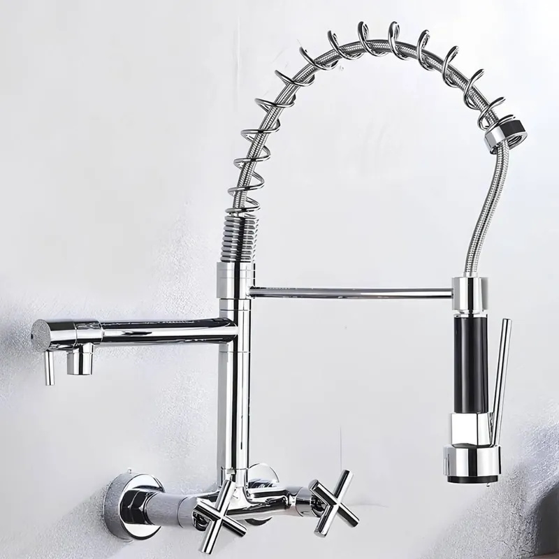 Robinet douchette mural - style industriel