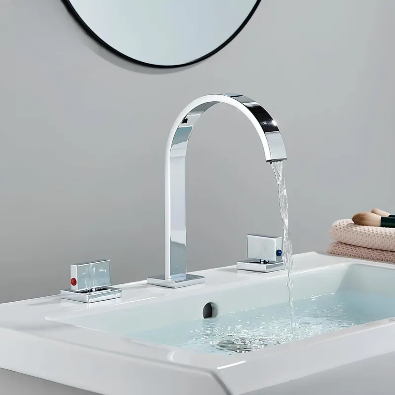 Robinet lavabo 3 trous - Doubles poignées