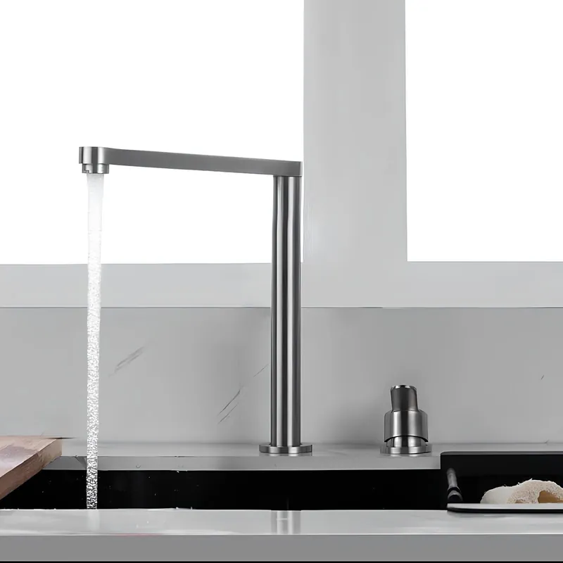 Robinet cuisine encastré en Inox