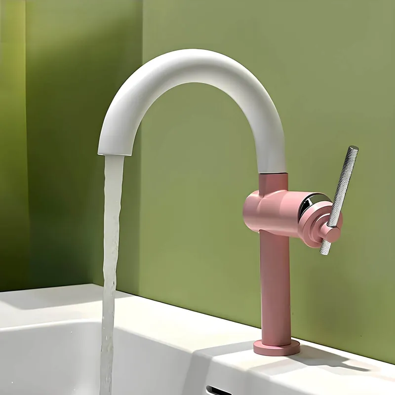 Robinet mitigeur en laiton – bec rotatif 360°, design moderne