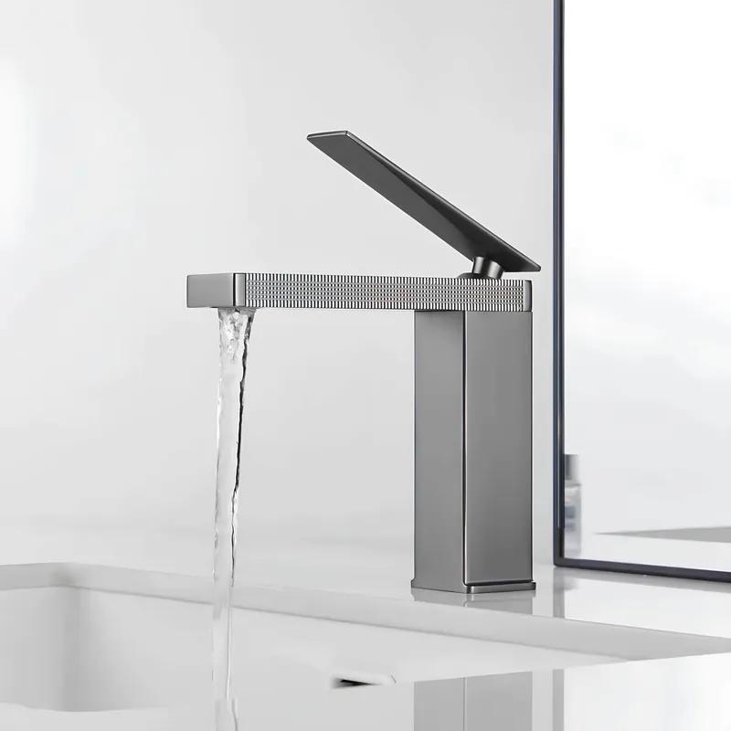Robinet de lavabo en laiton – mitigeur compact au design épuré