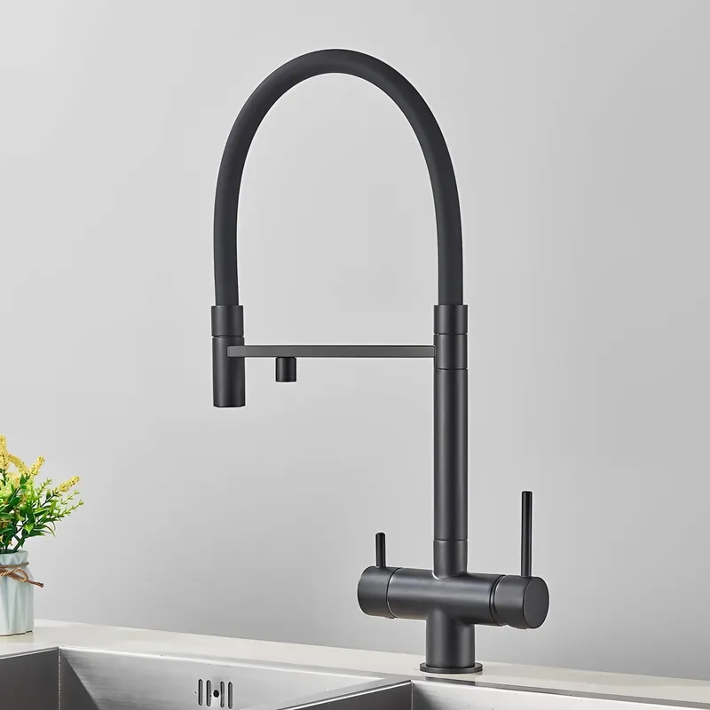 Robinet de cuisine avec douchette et sortie eau filtrée