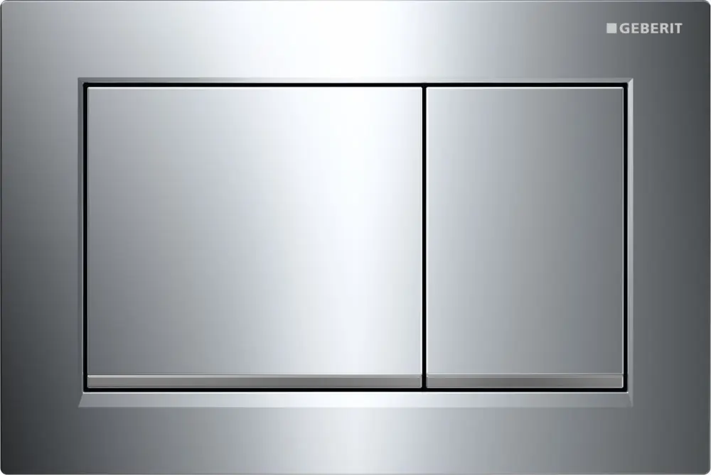 Geberit 115080KH1 Omega 30 Plaque de recouvrement rinçage à 2 boutons Chromé (115.080.KH.1)