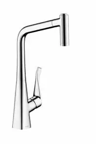 Hansgrohe - Robinet évier - Mitigeur évier METRIS Hansgrohe douchette extractible - Aspect acier (14820800)