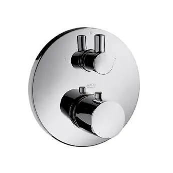 Set de finition pour mitigeur thermostatique encastré, avec robinet d‘arrêt et inverseur (38720000)