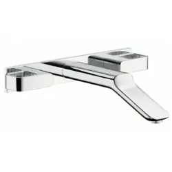 Set de finition pour mélangeur lavabo 3 trous mural bec 228 mm, bonde à écoulement libre (11043000)