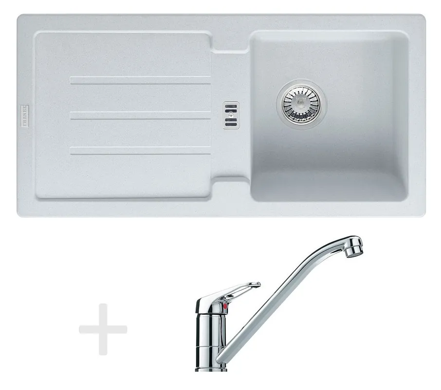 Kit de cuisine G84, Évier en granit STG 614, blanc + Mitigeur FG 1839, chromé (114.0365.797)
