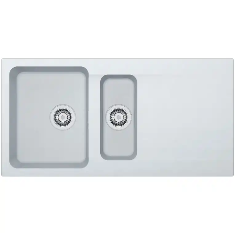 Orion OID 651 Évier avec égouttoir réversible et vide-sauce 100x51cm, Tectonite®, Blanc Artic (OID651B)