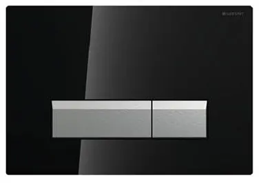 Geberit 115600SJ1 Sigma 40 Plaque de recouvrement rinçage à 2 boutons Noir/Alu Brossé (115.600.SJ.1)