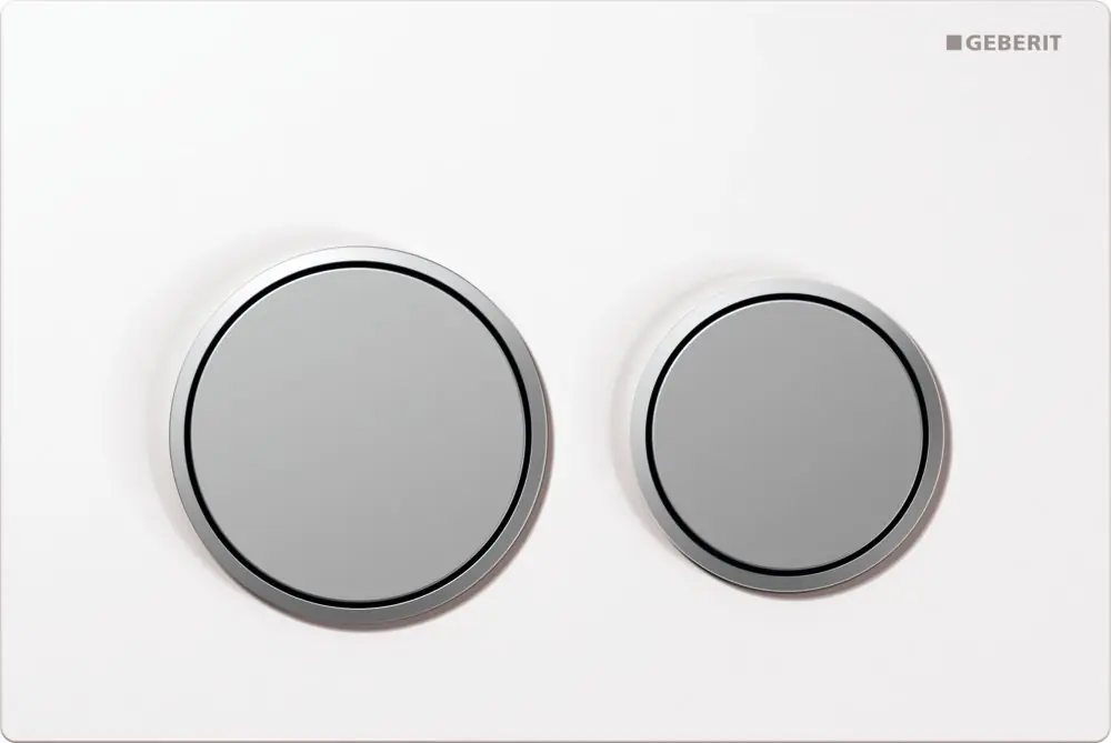 Plaque de déclenchement OMEGA 20 - Blanc et chromé mat (115.085.KL.1)