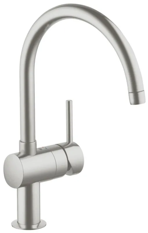 Minta Mitigeur de cuisine taille L avec limiteur de débit et bec orientable, SuperSteel (32917DC0)