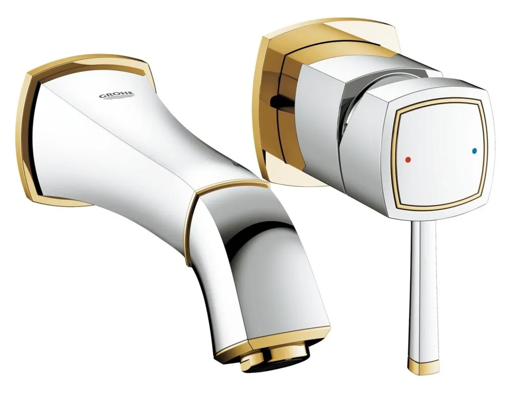 Grander - Trois trous Mélangeur lavabo, chrome / or (19929IG0)