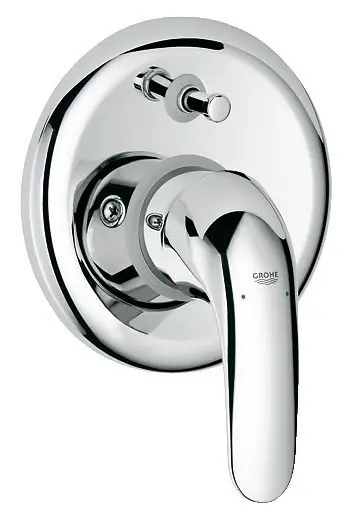 EUROECO Mitigeur bain/douche mural monocommande avec plaque (32747000)