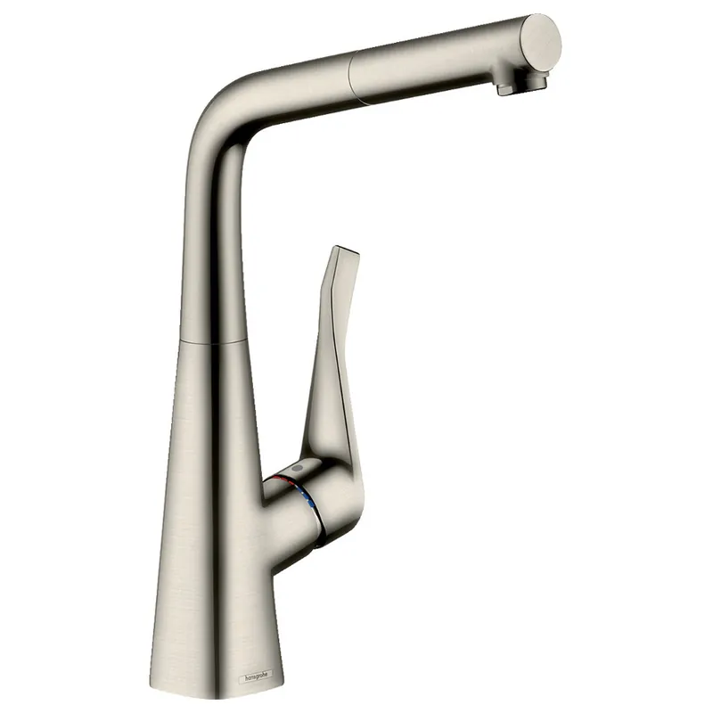 Metris Mitigeur de cuisine 320, avec douchette extractible 1 jet, Stainless Steel (14821800)