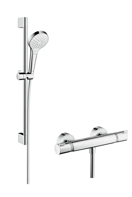 Croma Select S Set de douche Vario avec barre 65cm + Mitigeur thermostatique Ecostat Comfort (27013400)