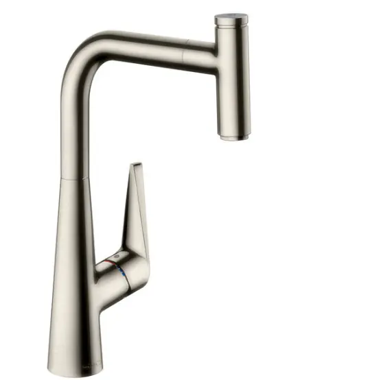 Talis Select S 300. Mitigeur de cuisine avec douchette extractible finition steel (72821800)