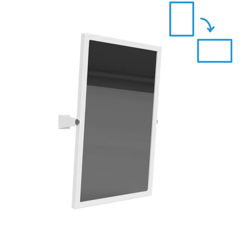 HELP Miroir mural PMR portrait ou paysage 60x40cm, Acier inoxydable, Blanc (301401034)