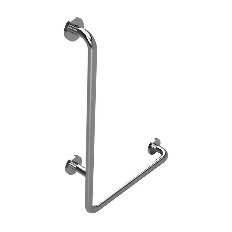 HELP Barre de maintien fixe 63x89cm, en forme de L, pose à droite, Acier Inoxydable (301122041)