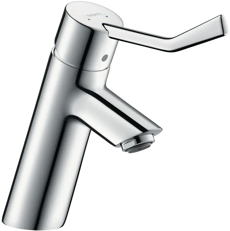 Talis Care 80 Mitigeur de lavabo PMR avec poignée extra longue, avec tirette et vidage, Chrome (32035000)