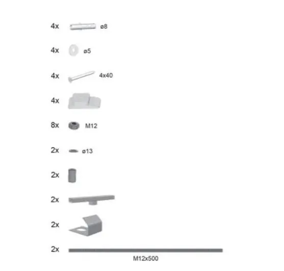 Kit d’installation du tablier (B23600000N)