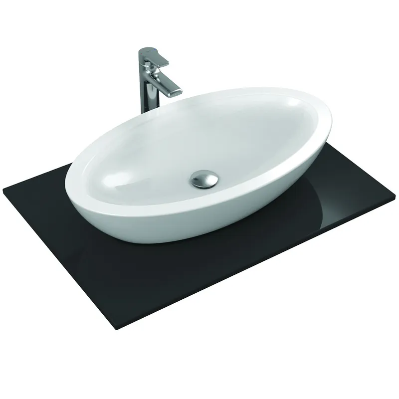 STRADA Lavabo à poser oval 755 x 430 x 155 mm, blanc (K078501)